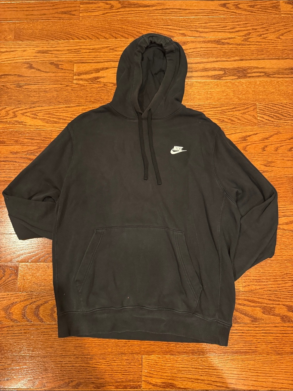 Nike Black Men's Pullover Hoodie with White Swoosh